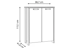 Sideboard & Skjenker-Torelles skjenk 74x153 cm Brun,Grey