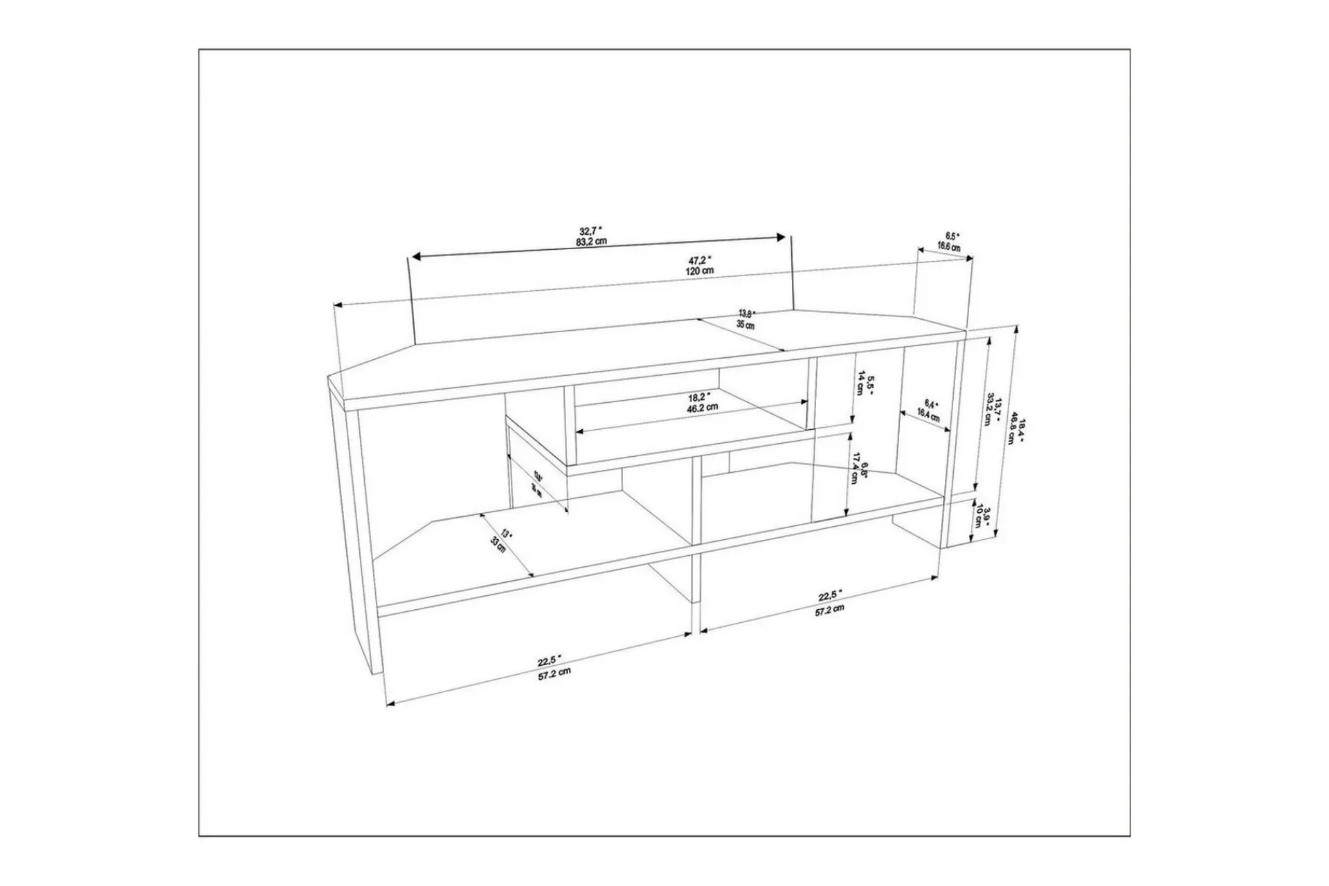 Tv-Benk & Mediabenk-Torlin TV-benk 120 cm Hvit