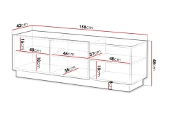 Tv-Benk & Mediabenk-Torvalen Tv-bänk 150 cm Svart