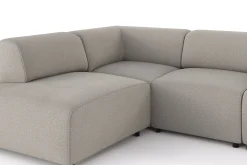 Sofa Med Sjeselong-Torvasen 5-seters sofa med divan venstre i stoff Lysegrå