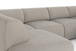 U-Sofa-Torvasen 6-seters sofa med dobbeldivan i stoff Lysegrå