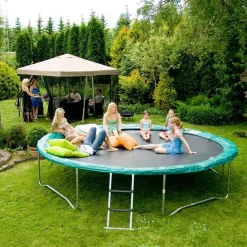 Trampoline HOME4YOU med grønt underlag 426 cm