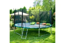 Lekehus|Lekeredskap & Utelek-Trampoline med Beskyttelsesnett D426cm grønn Svart