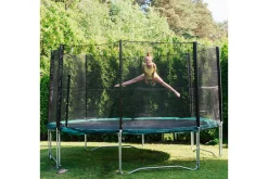 Lekehus|Lekeredskap & Utelek-Trampoline med Beskyttelsesnett D426cm grønn Svart