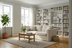 Andrarum Sovesofaer-Travstad 3-seters sovesofa i chenille, fremoverutslått Beige