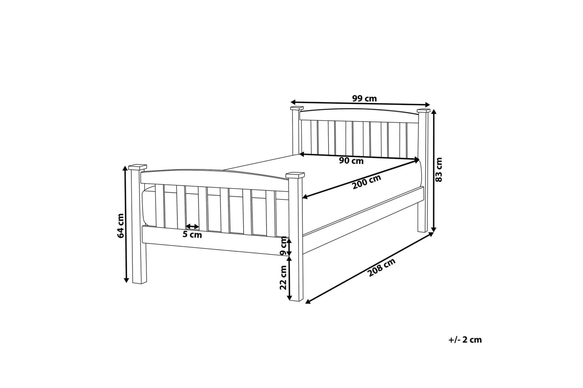 Sengeramme & Sengestamme-Traycee Seng Tre 90x200 cm Hvit