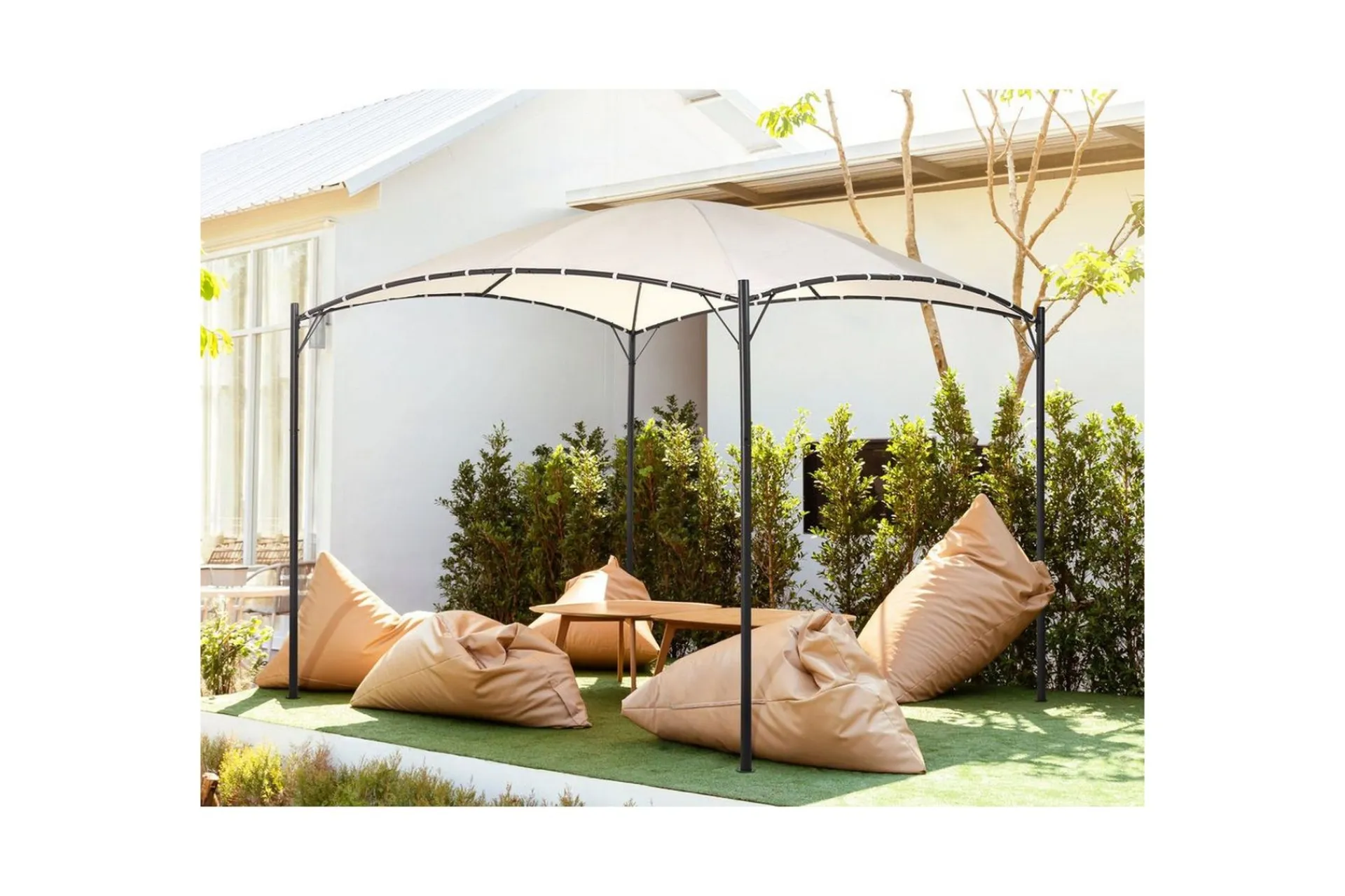 Pergola-Trädgårdspergola Beliani Vomero Beige/svart Beige||Black Beige,Svart