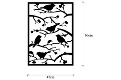Skilt-Tree Branch Birds Veggdekor Svart
