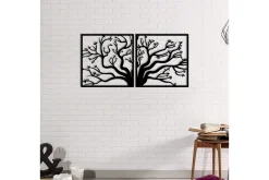 Skilt-Tree Metal Decor Veggdekor Svart