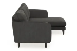 Scandi Days Sofa Med Sjeselong-Trend Lyx 3-seters Høyrevendt L-formet Sjeselongsofa i Manchester Mørkegrå
