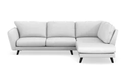 Scandi Days Sofa Med Sjeselong-Trend Lyx 4-seters Høyrevendt L-formet Sjeselongsofa i Stoff Lysegrå