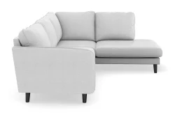 Scandi Days Sofa Med Sjeselong-Trend Lyx 4-seters Høyrevendt L-formet Sjeselongsofa i Stoff Lysegrå