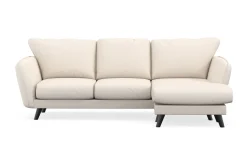 Scandi Days Sofa Med Sjeselong-Trend Lyx 3-seters Høyrevendt L-formet Sjeselongsofa i Manchester Beige
