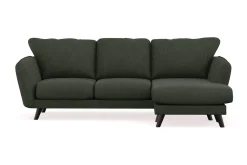Scandi Days Sofa Med Sjeselong-Trend Lyx 3-seters Høyrevendt L-formet Sjeselongsofa i Manchester Mørkegrønn