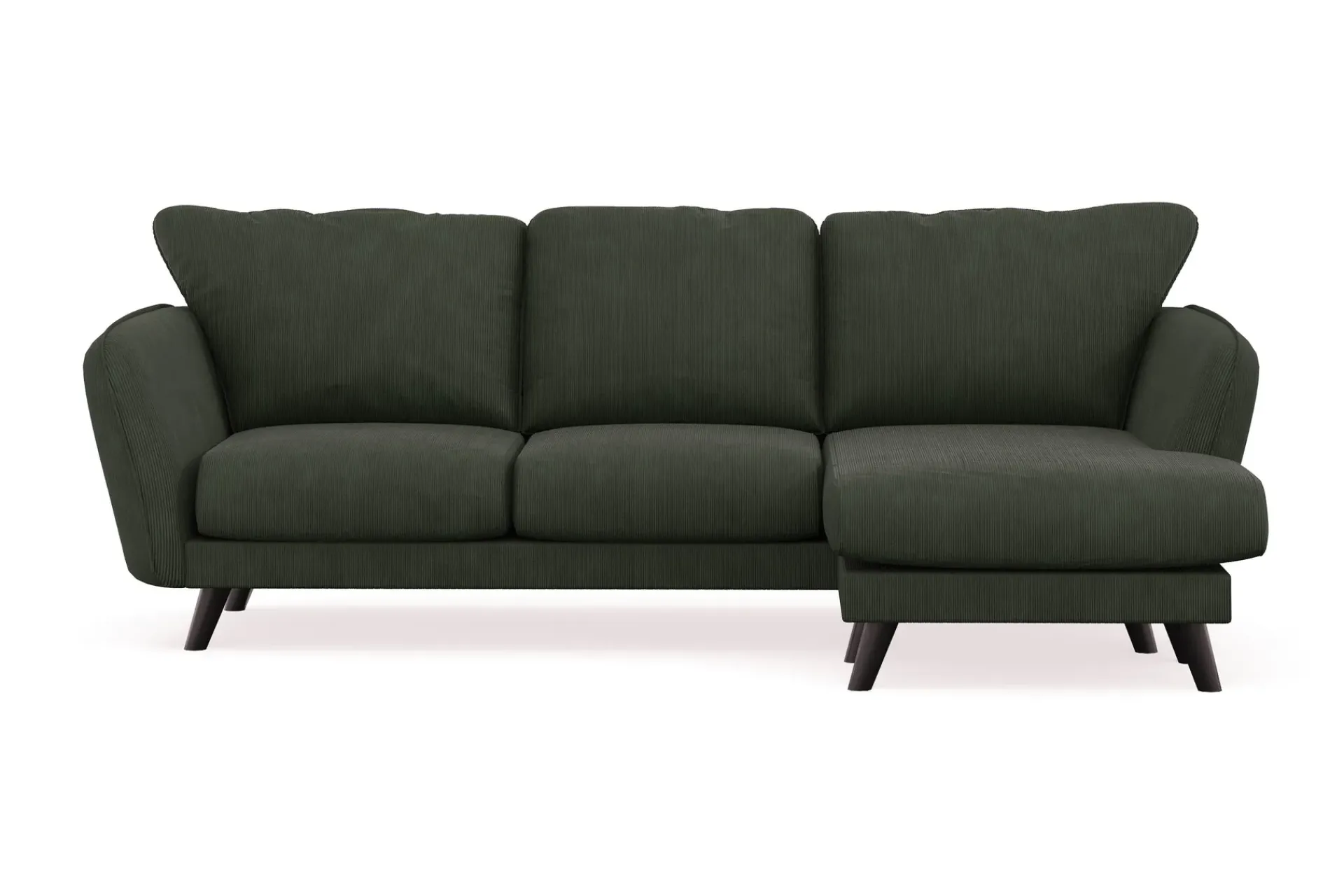 Scandi Days Sofa Med Sjeselong-Trend Lyx 3-seters Høyrevendt L-formet Sjeselongsofa i Manchester Mørkegrønn