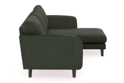 Scandi Days Sofa Med Sjeselong-Trend Lyx 3-seters Høyrevendt L-formet Sjeselongsofa i Manchester Mørkegrønn