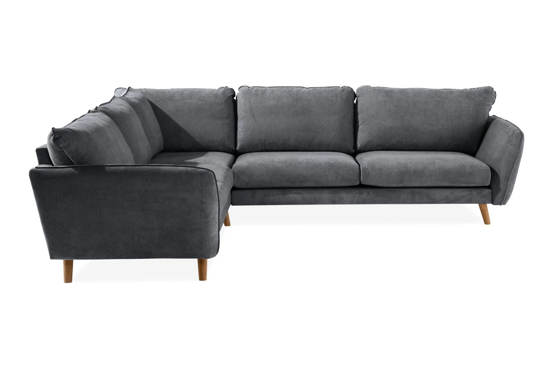 Scandi Days Hjørnesofa-Trend Lyx 6-seters Vendbar L-formet Hjørnesofa i Stoff Mørkegrå