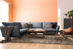 Scandi Days Hjørnesofa-Trend Lyx 6-seters Vendbar L-formet Hjørnesofa i Stoff Mørkegrå
