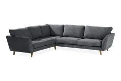 Scandi Days Hjørnesofa-Trend Lyx 6-seters Vendbar L-formet Hjørnesofa i Stoff Mørkegrå
