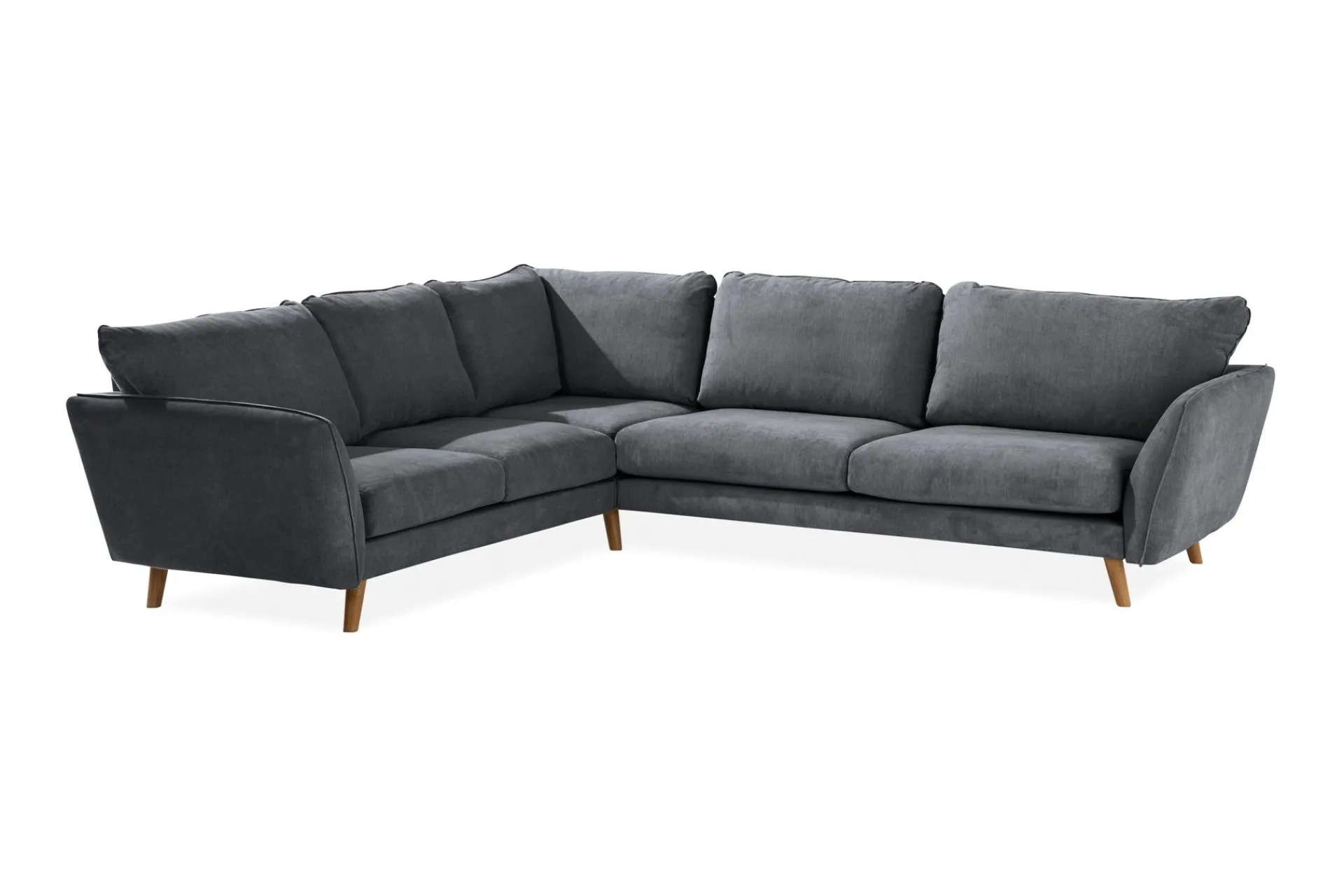 Scandi Days Hjørnesofa-Trend Lyx 6-seters Vendbar L-formet Hjørnesofa i Stoff Mørkegrå