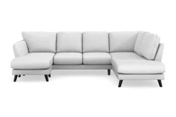 Scandi Days U-Sofa-Trend Lyx 4-seters Venstrevendt U-formet Sofa med Divan og Sjeselong i Stoff Lysegrå