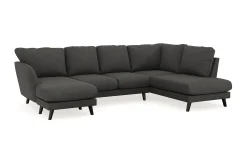 Scandi Days U-Sofa-Trend Lyx 4-seters Venstrevendt U-formet Sofa med Divan og Sjeselong i Manchester Mørkegrå