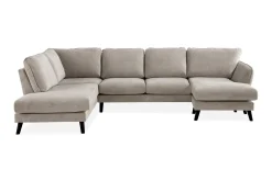 Scandi Days U-Sofa-Trend Lyx 4-seters Venstrevendt U-formet Sofa med Divan og Sjeselong i Stoff Beige