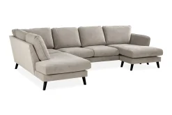 Scandi Days U-Sofa-Trend Lyx 4-seters Venstrevendt U-formet Sofa med Divan og Sjeselong i Stoff Beige