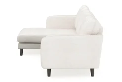 Scandi Days Sofa Med Sjeselong-Trend Lyx 3-seters Venstrevendt L-formet Sjeselongsofa i Bouclé Hvit