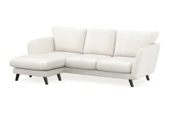 Scandi Days Sofa Med Sjeselong-Trend Lyx 3-seters Venstrevendt L-formet Sjeselongsofa i Bouclé Hvit