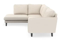 Scandi Days Sofa Med Sjeselong-Trend Lyx 4-seters Venstrevendt L-formet Sjeselongsofa i Manchester Beige