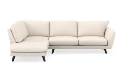 Scandi Days Sofa Med Sjeselong-Trend Lyx 4-seters Venstrevendt L-formet Sjeselongsofa i Manchester Beige