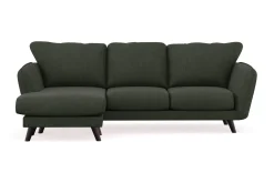 Scandi Days Trend Lyx 4-seters Venstrevendt L-formet Sjeselongsofa i Fløyel