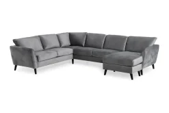 Scandi Days Trend 5-seters Høyrevendt L-formet Hjørnesofa med Divan i Fløyel