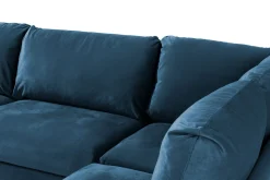 Scandi Days Sofa Med Sjeselong-Trend 4-seters Høyrevendt L-formet Sjeselongsofa i Fløyel Blå