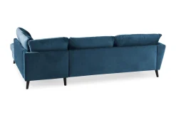 Scandi Days Sofa Med Sjeselong-Trend 4-seters Høyrevendt L-formet Sjeselongsofa i Fløyel Blå