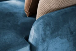 Scandi Days Sofa Med Sjeselong-Trend 4-seters Høyrevendt L-formet Sjeselongsofa i Fløyel Blå