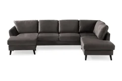 Scandi Days Trend 4-seters Høyrevendt U-formet Sofa med Divan og Sjeselong i Fløyel