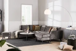 Scandi Days Trend 4-seters Høyrevendt U-formet Sofa med Divan og Sjeselong i Fløyel