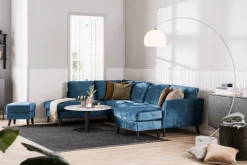 Scandi Days Trend 4-seters Venstrevendt L-formet Sjeselongsofa i Fløyel