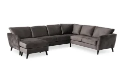 Scandi Days Trend 5-seters Venstrevendt U-formet Hjørnesofa med Divan i Fløyel