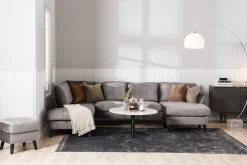 Scandi Days Trend 5-seters Venstrevendt U-formet Hjørnesofa med Divan i Fløyel