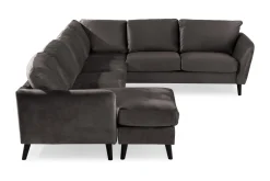 Scandi Days Trend 5-seters Venstrevendt U-formet Hjørnesofa med Divan i Fløyel