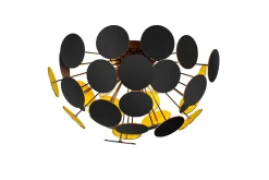 Trio Lighting Kjøkkenlampe|Taklampe-Trio Discalgo Taklampe Matt svart,Gull