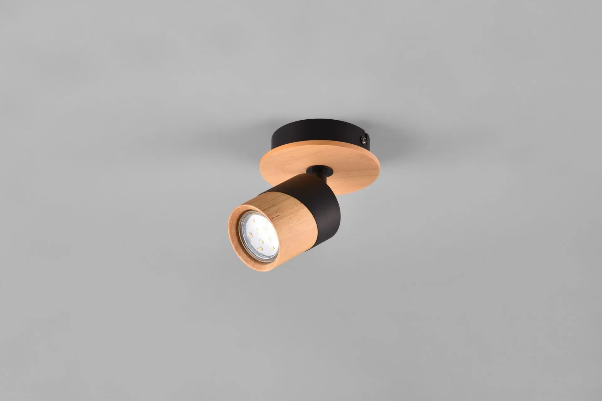 Trio Lighting Spotlights & Downlights-Aruni Spotlight 1L GU10 tre/matt svart Mattsvart,tre