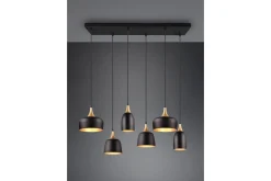 Trio Lighting Chiraz Taklampe 6L E27 Matt Svart/Matt Messing