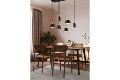 Trio Lighting Chiraz Taklampe 6L E27 Matt Svart/Matt Messing