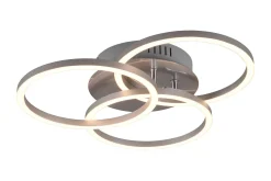 Trio Lighting Taklampe|Kjøkkenlampe-Circle LED plafond børstet Stål