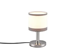 Trio Lighting Nattbordslampe|Bordlampe-Davos Bordlampe E14 krom/hvit Hvit,Krom