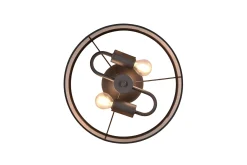Trio Lighting Davos plafond 30 cm 2xE14 matt svart/greige